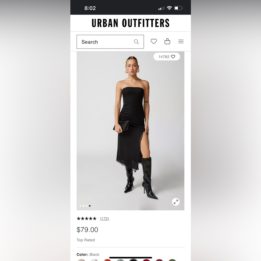 NWT Urban outfitters samara mesh strapless dress